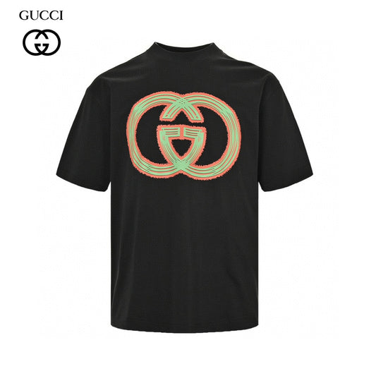 Gucci Multicolor Interlocking G Logo Black T-Shirt - Phantom Kicks