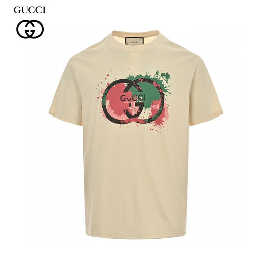 Gucci Splatter Logo T-Shirt (Beige) - Phantom Kicks