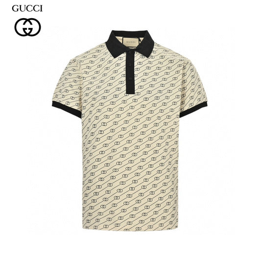Gucci Beige and Black Patterned Polo Shirt - Phantom Kicks