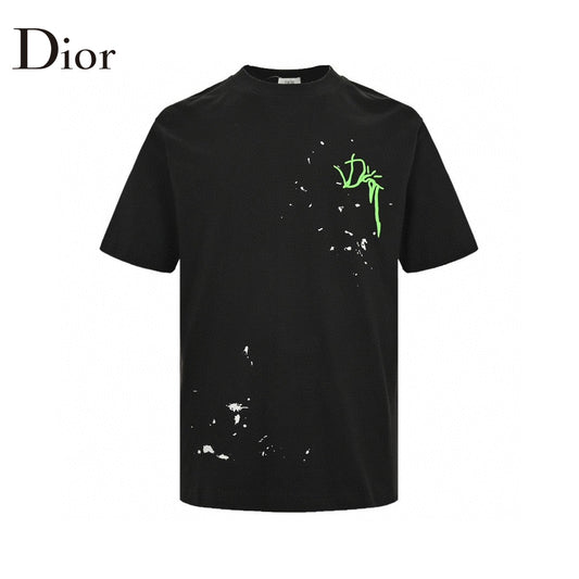 Dior Artistic Splatter T-Shirt (Black) - Phantom Kicks