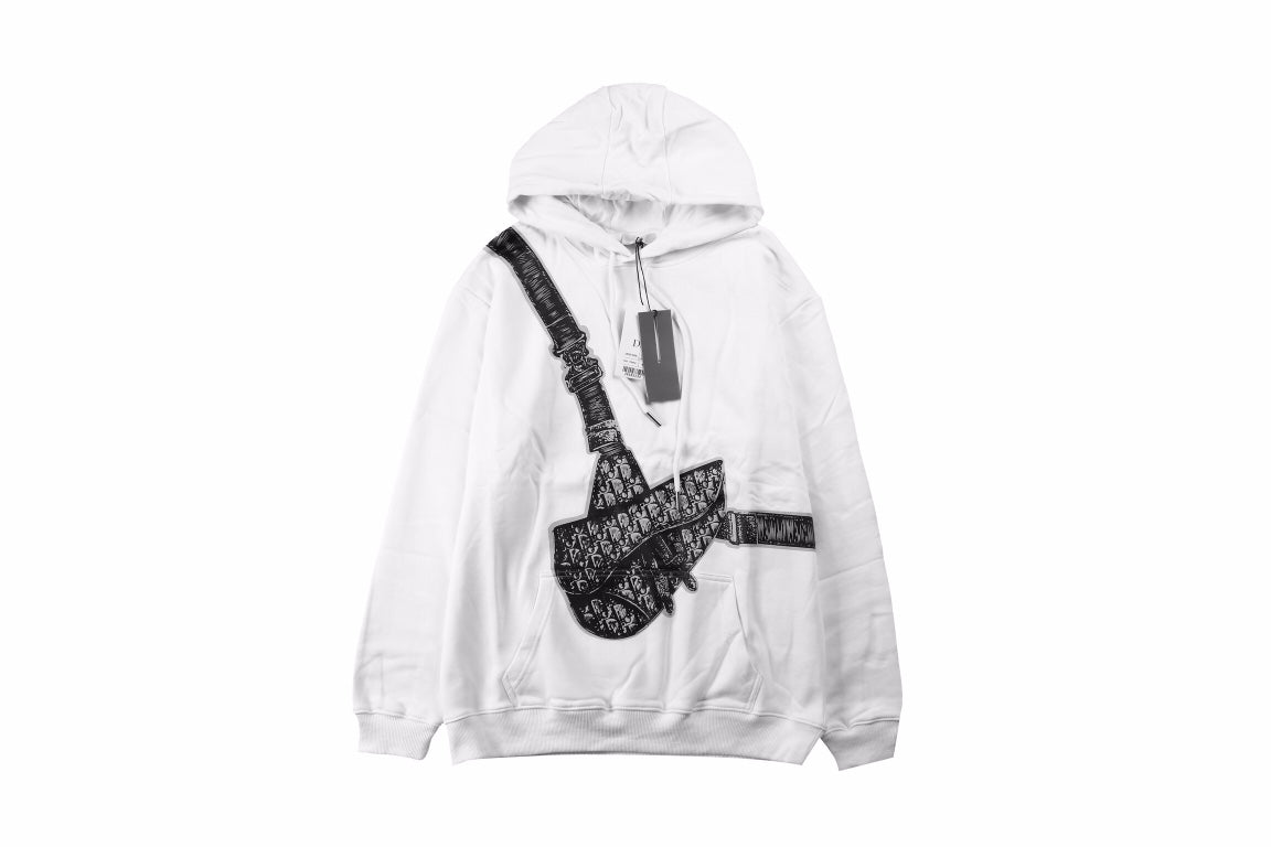 Dior White Hoodie with Bag Design - Phantom Kicks