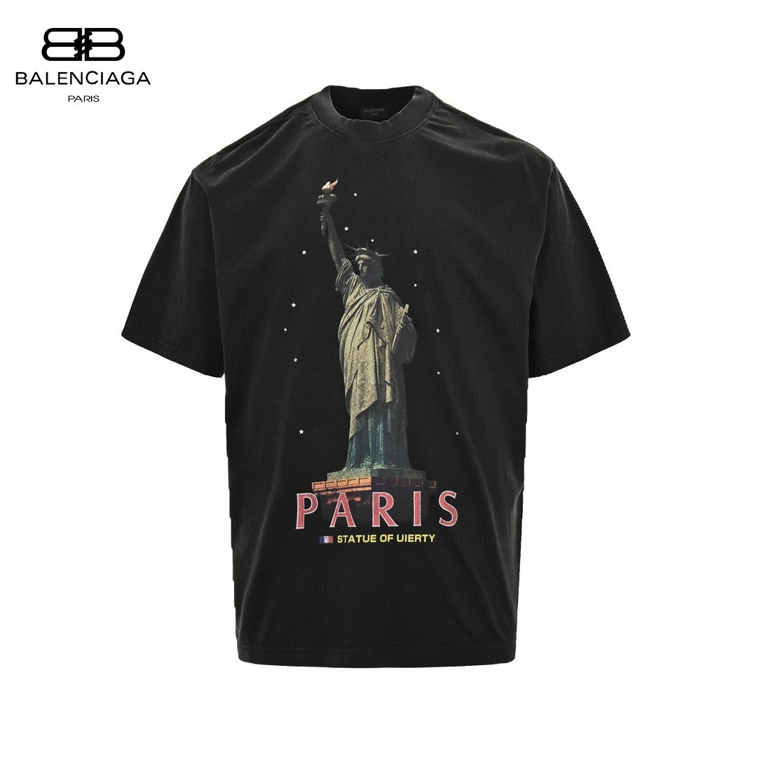 Balenciaga Paris Statue of Liberty T-Shirt (Black) - Phantom Kicks