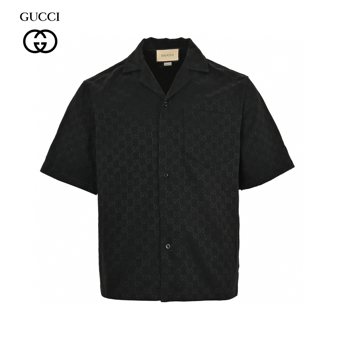 Gucci GG Monogram Black Short Sleeve Shirt - Phantom Kicks