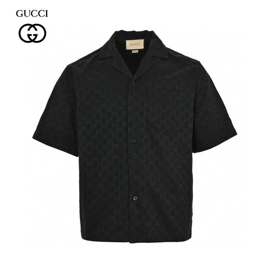 Gucci GG Monogram Black Short Sleeve Shirt - Phantom Kicks