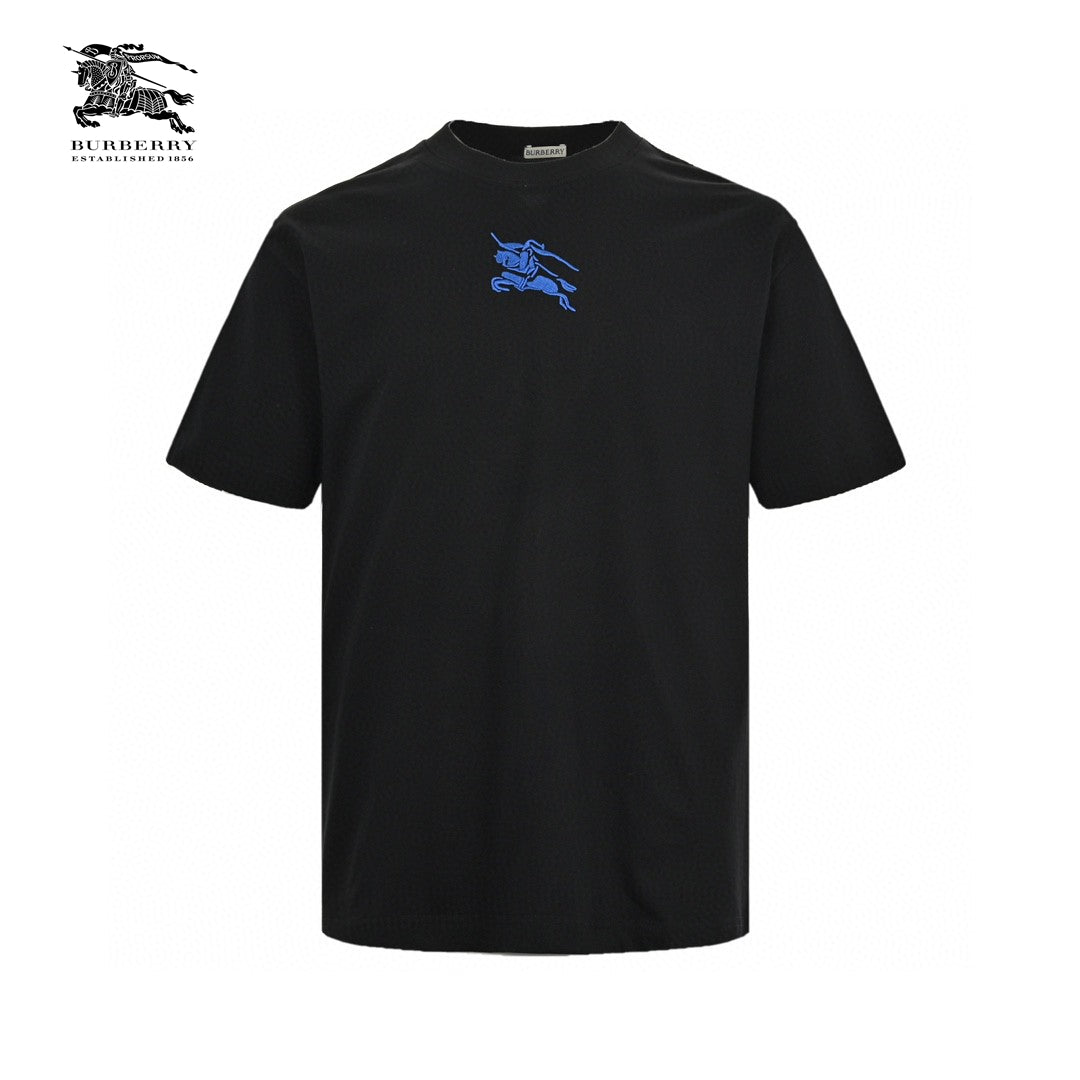 Burberry Black T-Shirt with Blue Equestrian Knight Logo - Phantom Kicks