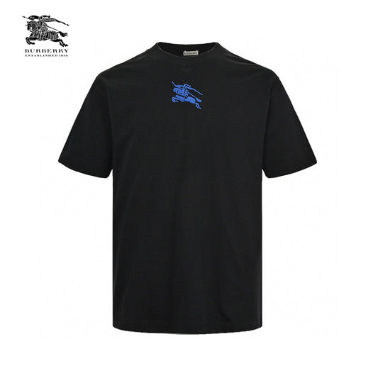 Burberry Black T-Shirt with Blue Equestrian Knight Logo - Phantom Kicks
