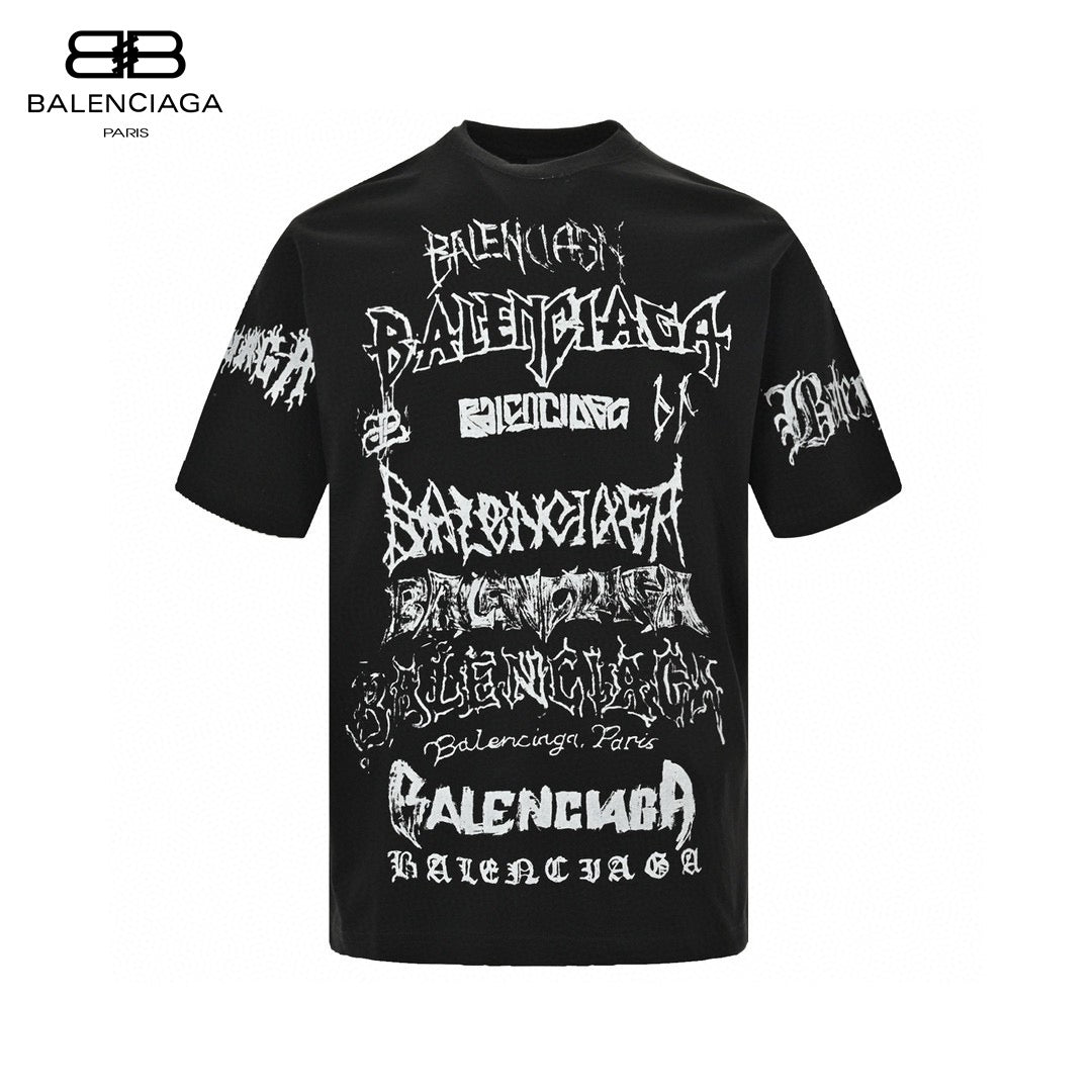Balenciaga Multi-Logo Black T-Shirt - Phantom Kicks
