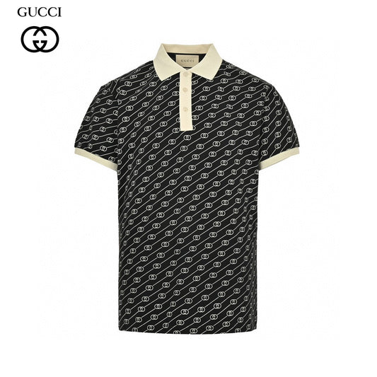 Gucci Black and Beige Patterned Polo Shirt - Phantom Kicks