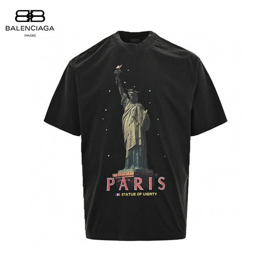 Balenciaga Paris Statue of Liberty T-Shirt (Black) - Phantom Kicks
