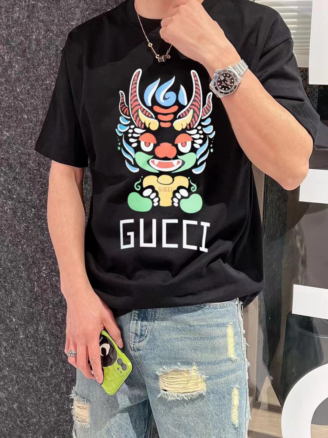 Gucci Dragon Graphic T-shirt Black - Phantom Kicks