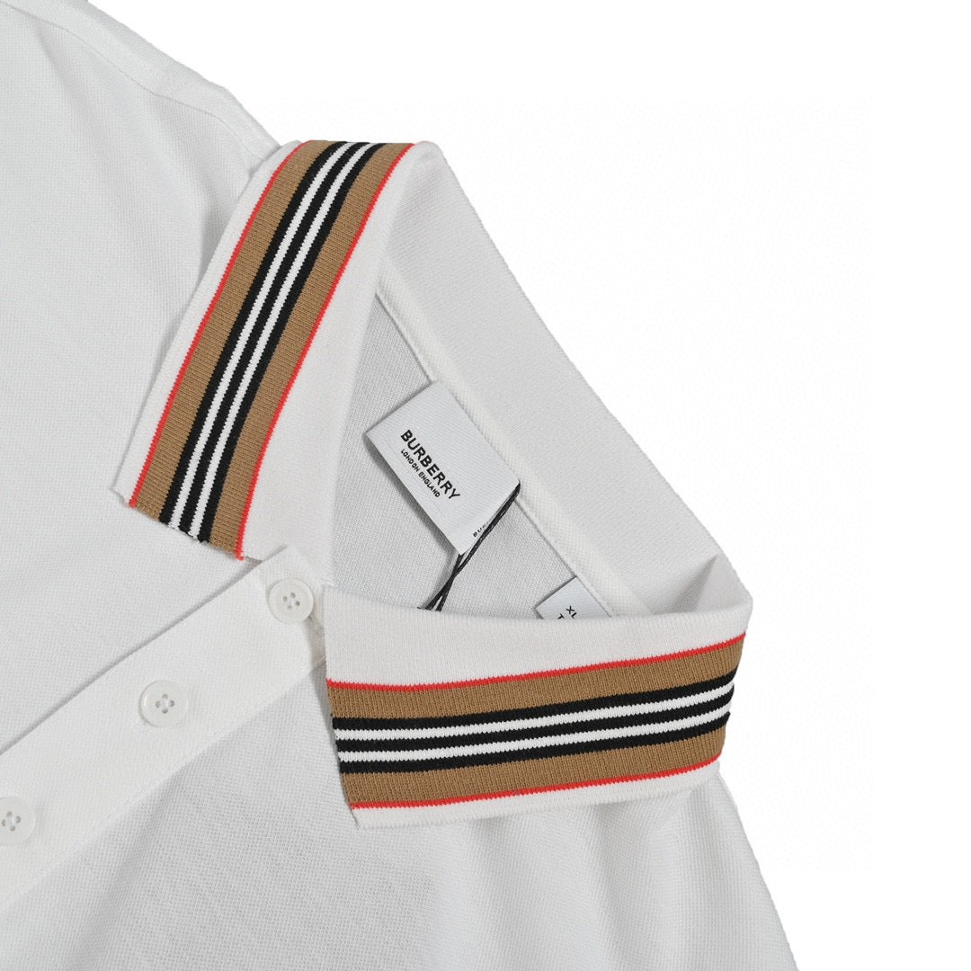 Burberry Striped Collar White Polo Shirt - Phantom Kicks