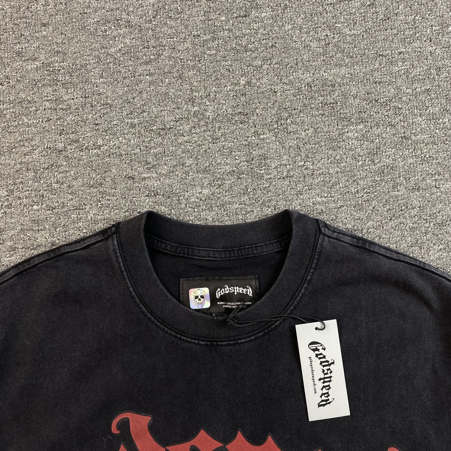 GODSPEED E PLURIBUS UNUM T-SHIRT WASHED BLACK - Phantom Kicks
