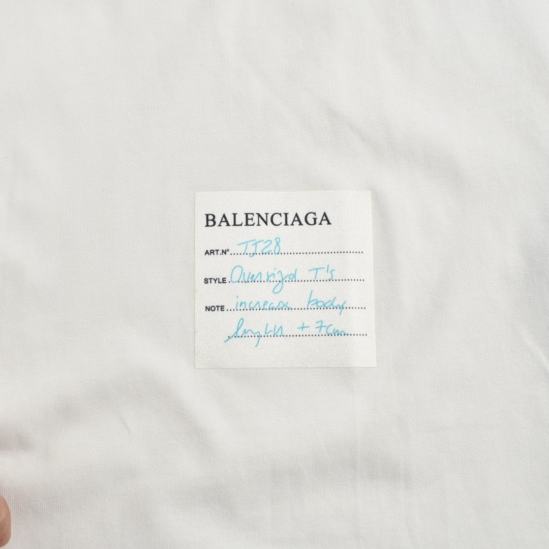 Balenciaga White T-Shirt with Label Detail - Phantom Kicks