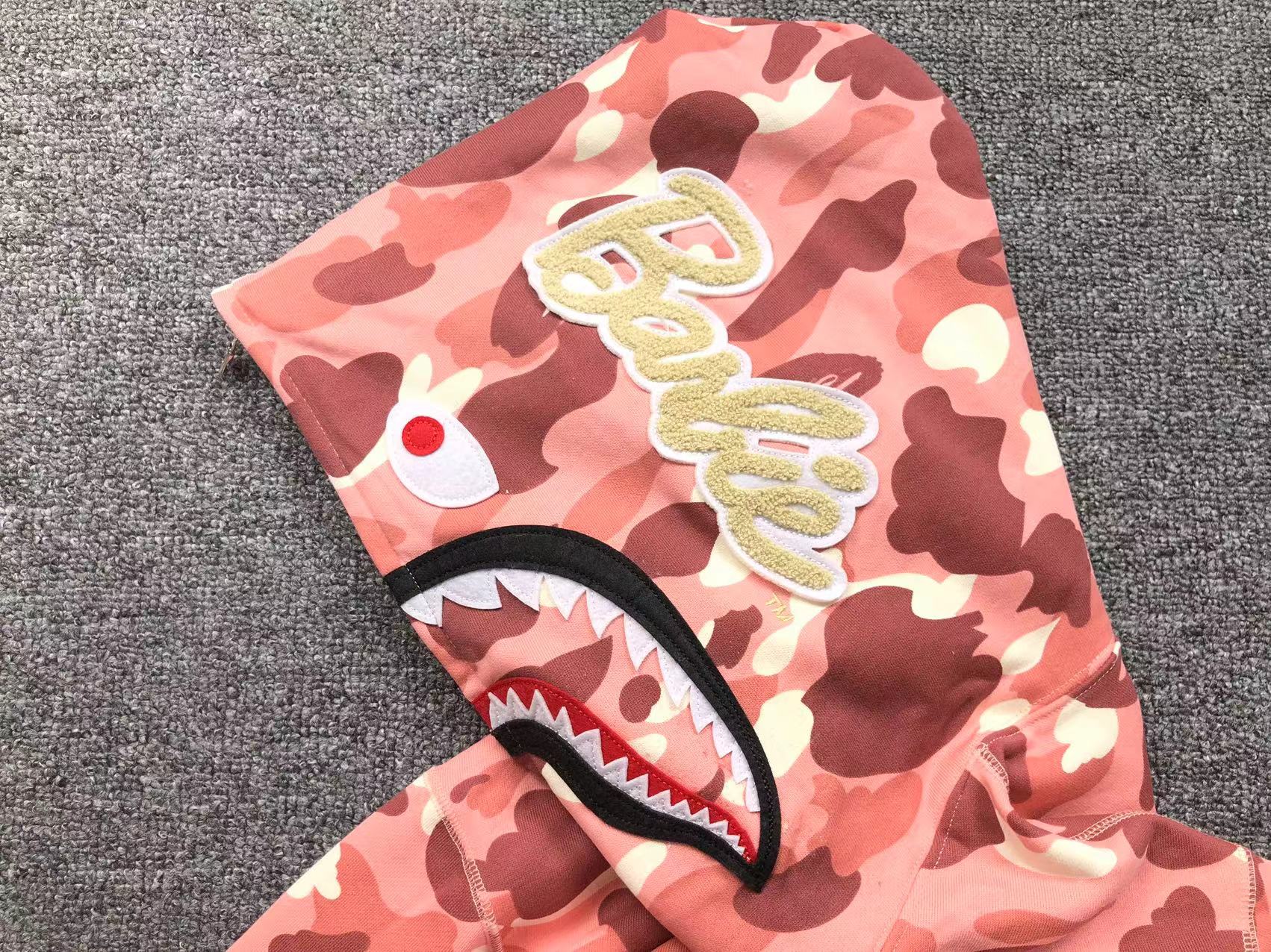 BAPE x BARBIE DOT CAMO SHARK FULL ZIP HOODIE PINK - Phantom Kicks