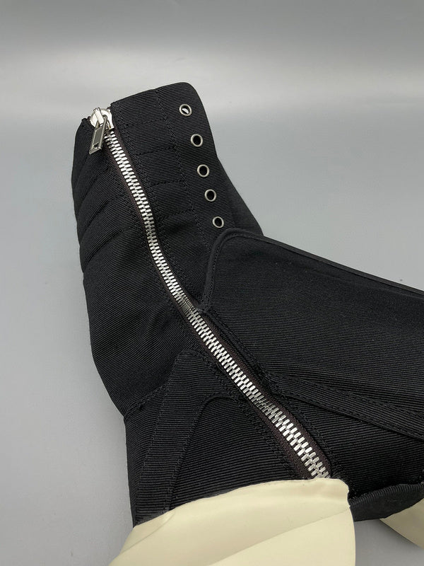 Rick Owens Black High-Top Canvas Boots - Phantom Kicks