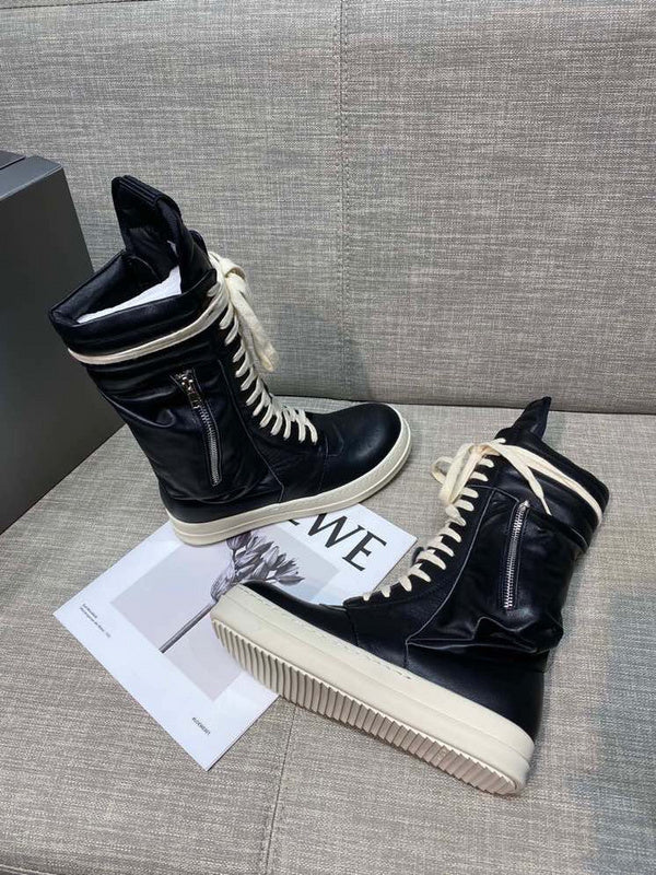 High-Top Leather Lace-Up Boots - Phantom Kicks