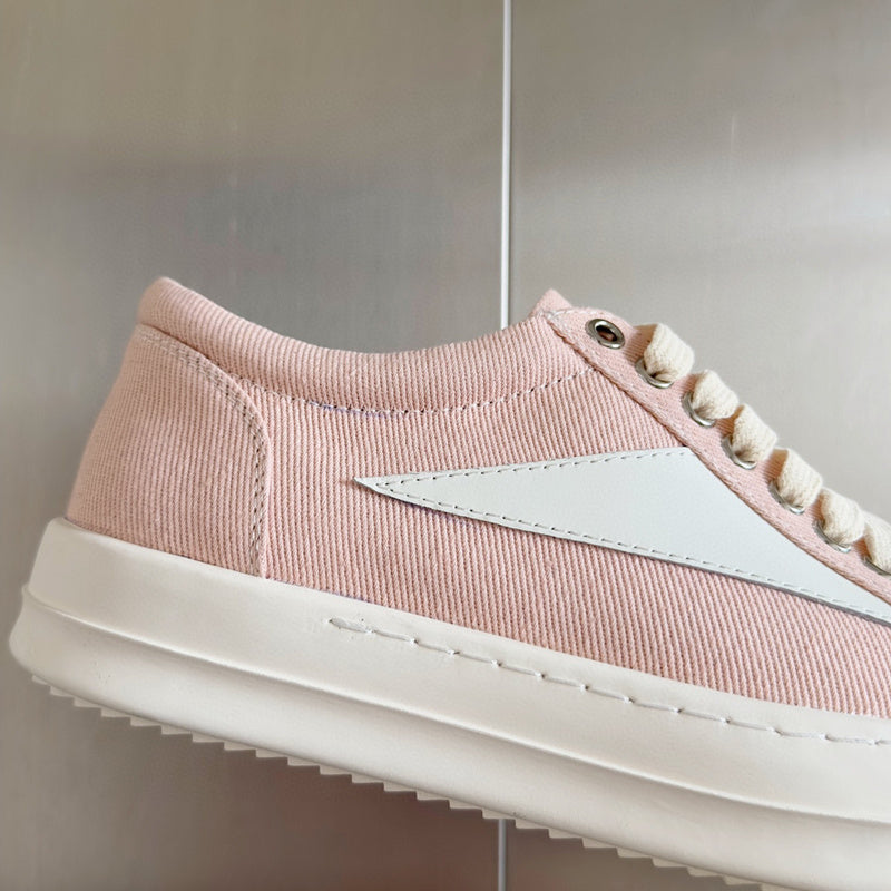 Rick Owens Pink Canvas Low-Top Sneakers - Phantom Kicks