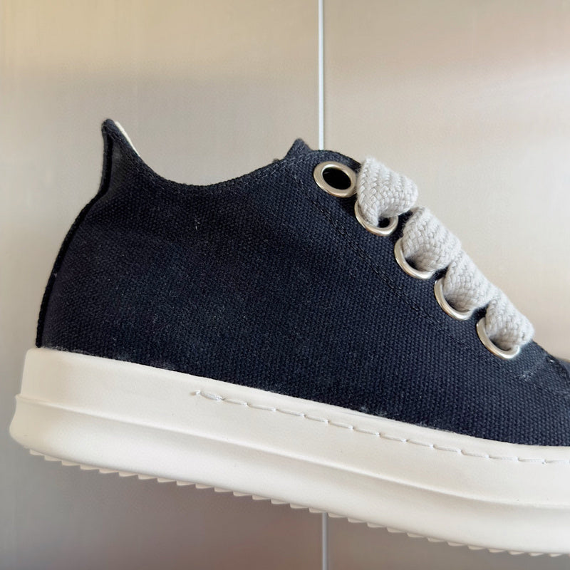 Rick Owens Black Canvas Low-Top Sneakers - Phantom Kicks