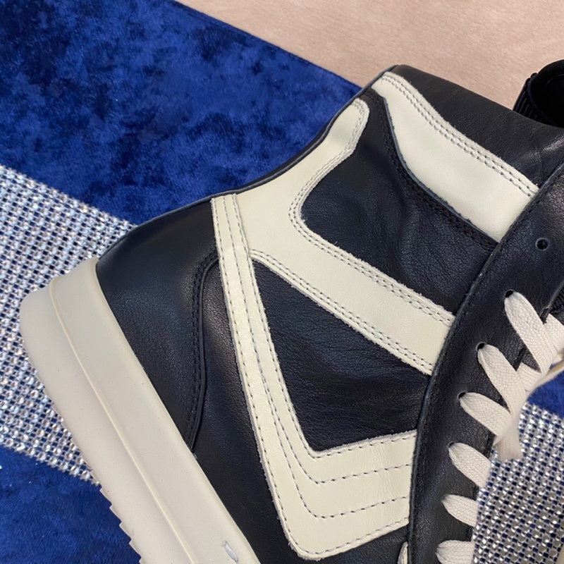 Rick Owens Geobasket Sneakers - Black and White - Phantom Kicks
