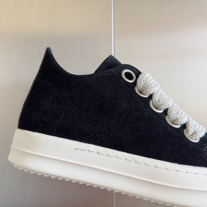 Rick Owens Black Suede Low-Top Sneakers - Phantom Kicks
