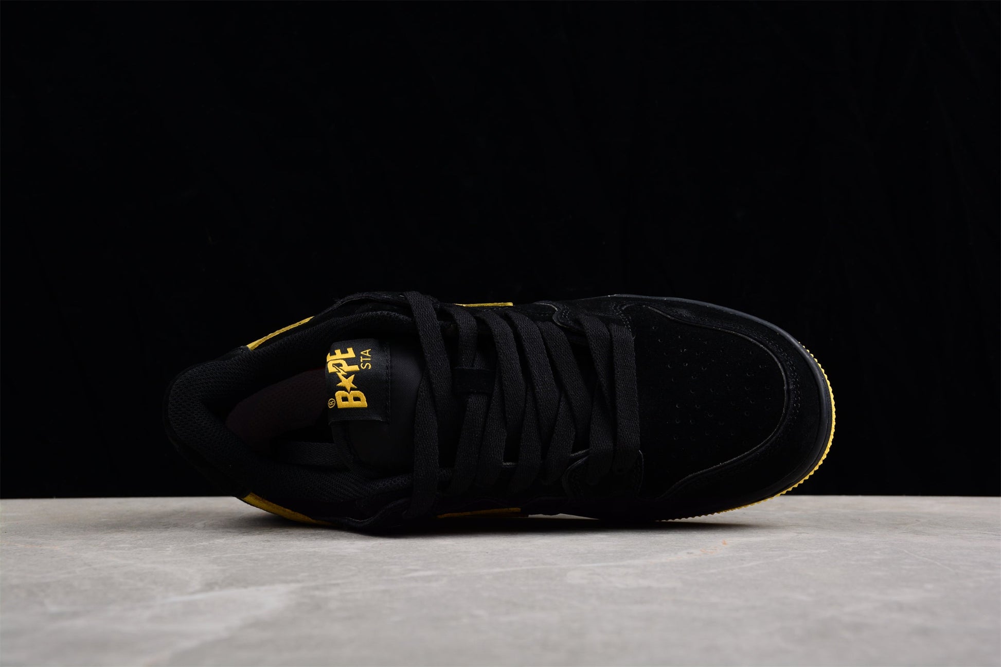 BAPE STA Low-Top Sneakers in Black and Yellow - Phantom Kicks