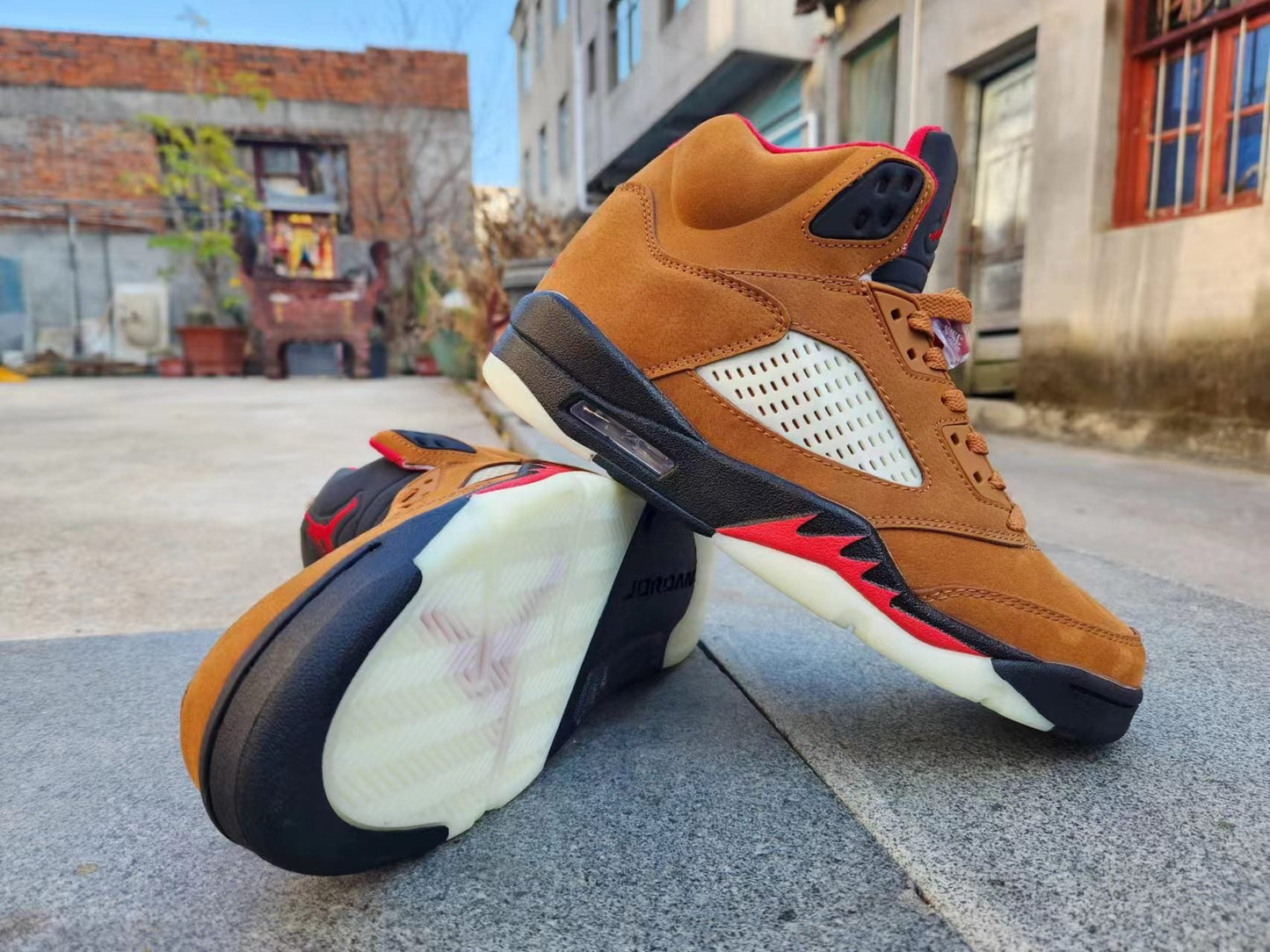 Jordan 5 RED and TAN - Phantom Kicks