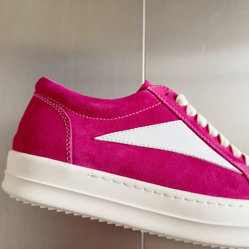 Rick Owens Pink Suede Low-Top Sneakers - Phantom Kicks