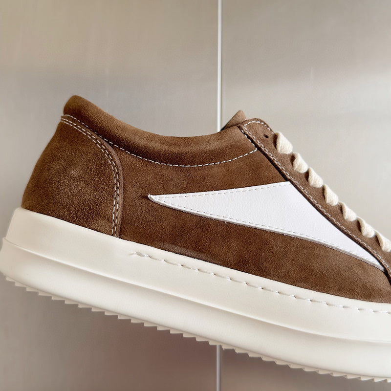 Rick Owens Brown Suede Low-Top Sneakers - Phantom Kicks