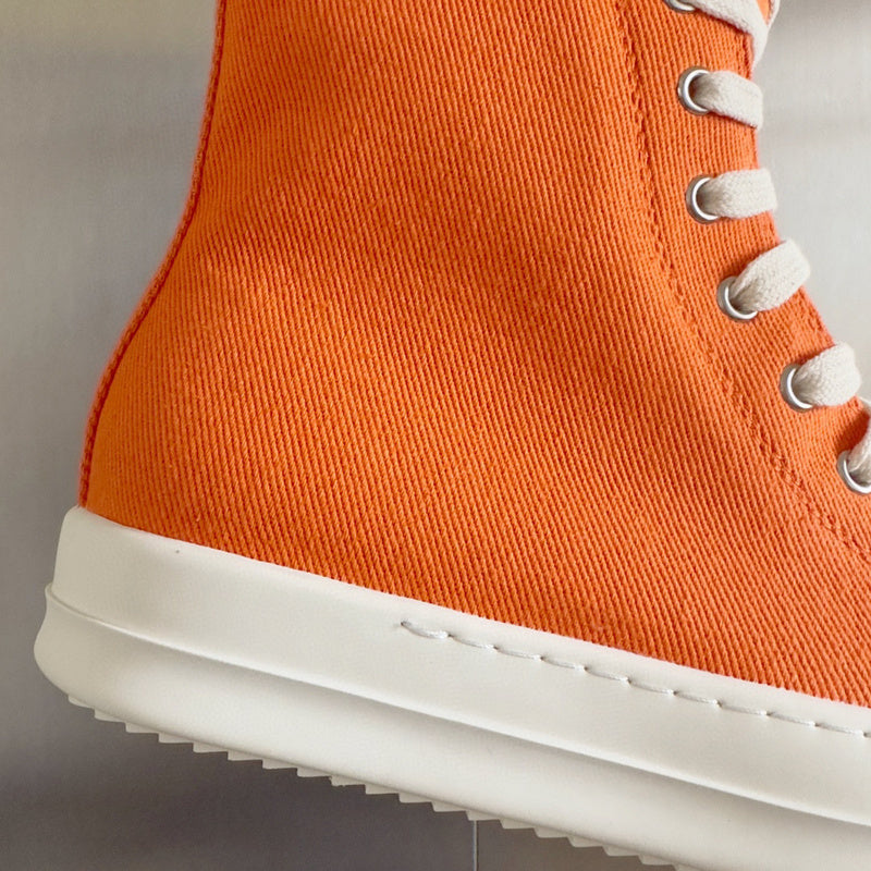 Rick Owens Orange High-Top Sneakers - Phantom Kicks
