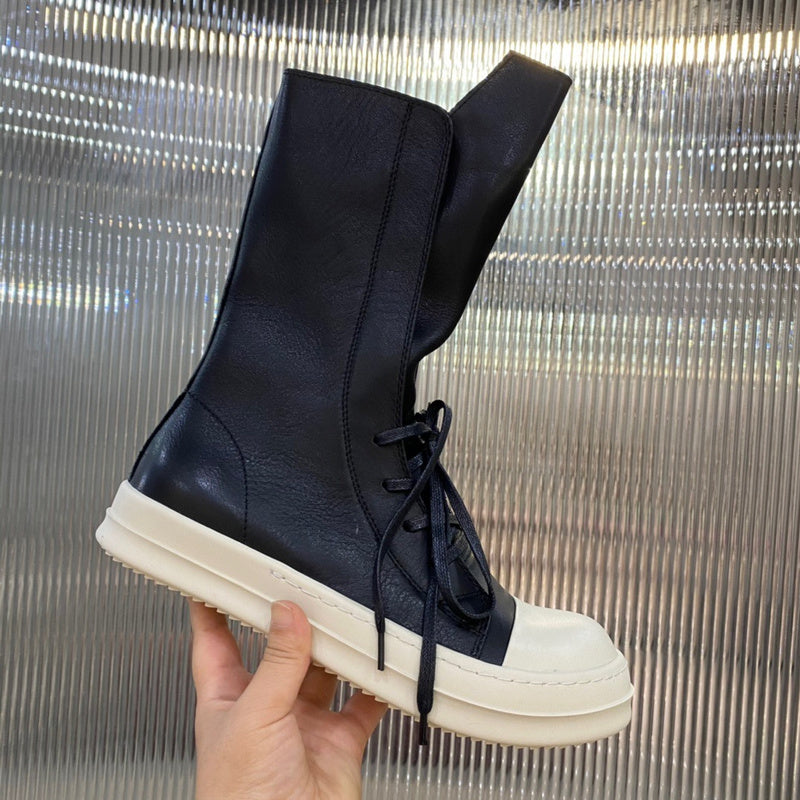 High-Top Leather Combat Boots - Phantom Kicks