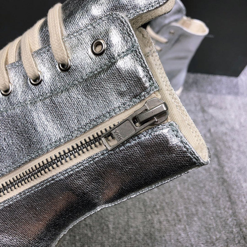 Rick Owens Metallic High-Top Sneakers - Phantom Kicks