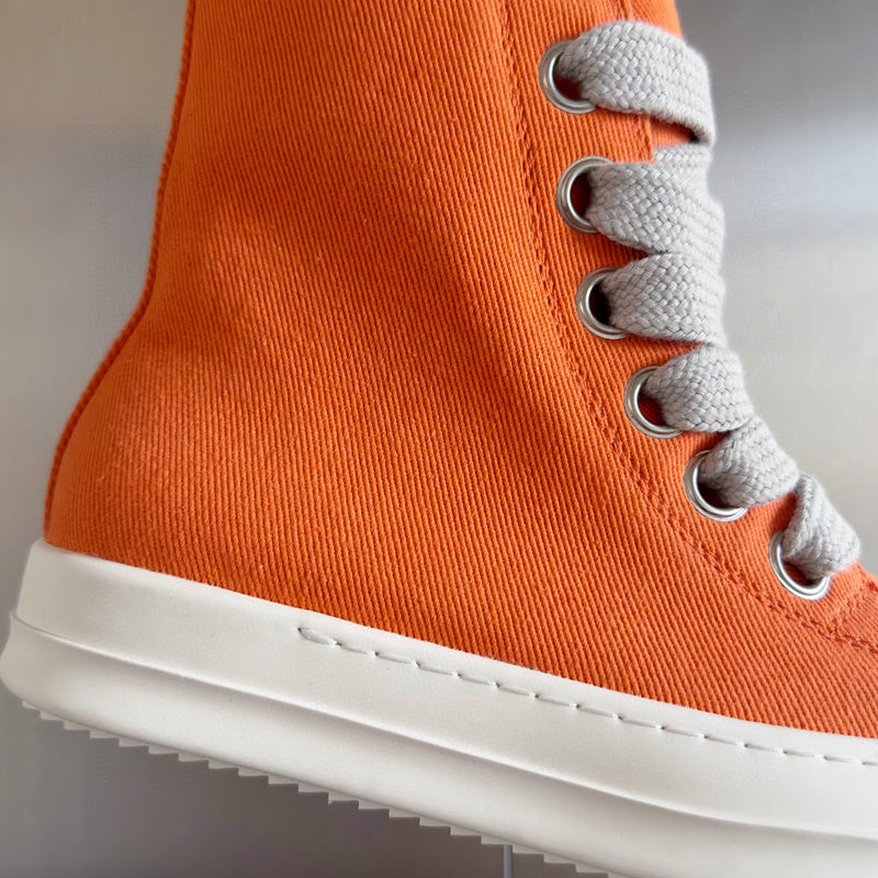 Rick Owens Orange High-Top Sneakers - Phantom Kicks