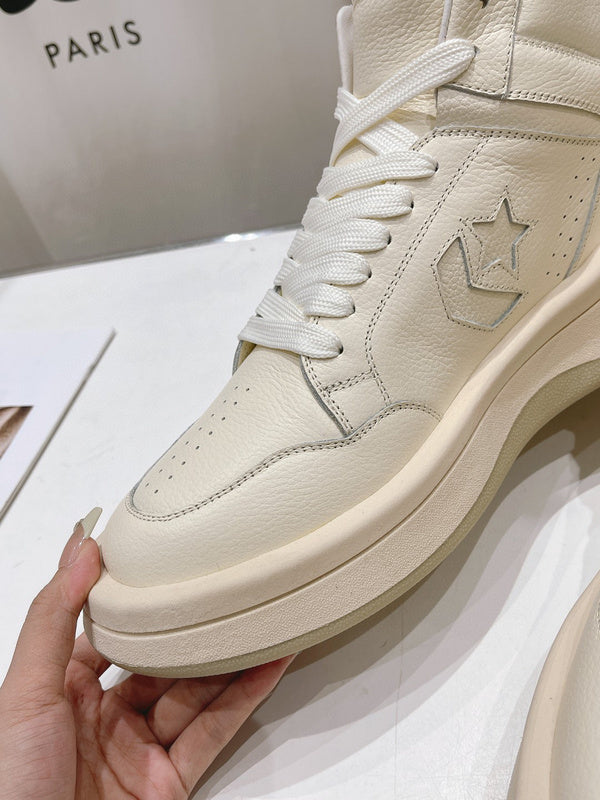 Rick Owens Cream High-Top Sneakers - Phantom Kicks