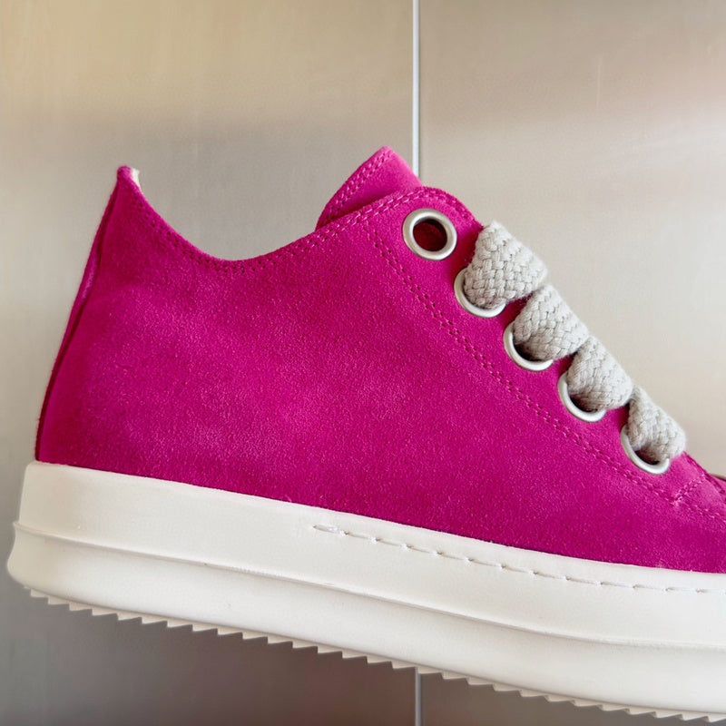 Rick Owens Pink Suede Low-Top Sneakers - Phantom Kicks