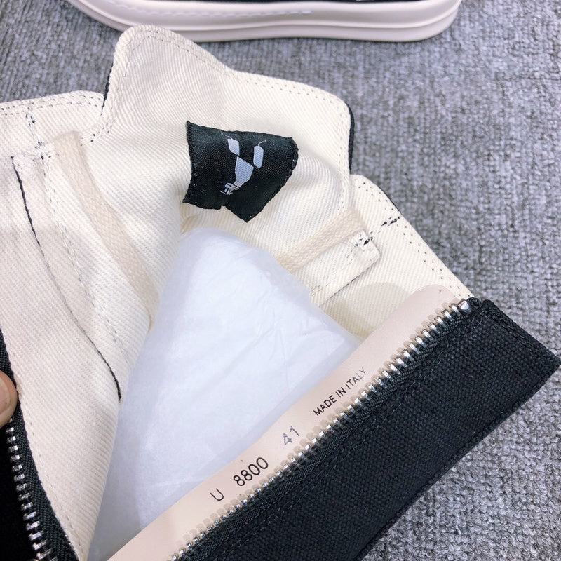 Rick Owens Black High-Top Canvas Sneakers - Phantom Kicks