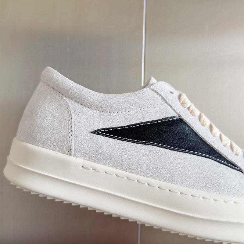 Rick Owens White Suede Low-Top Sneakers - Phantom Kicks