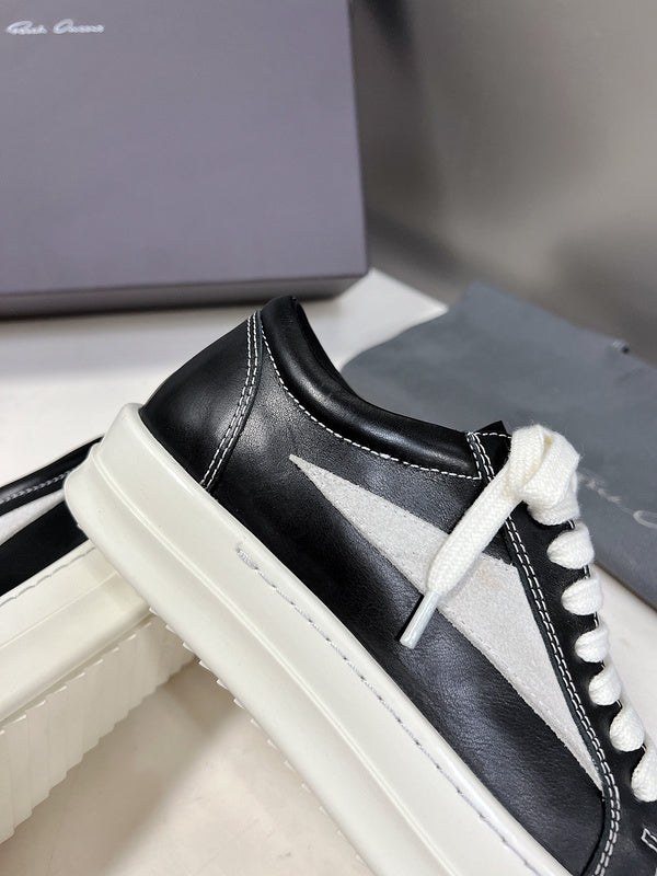 Rick Owens Low-Top Sneakers - Black Leather - Phantom Kicks