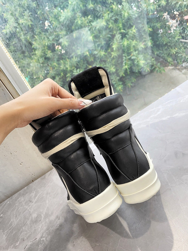 Rick Owens Geobasket Sneakers - Cream and Black - Phantom Kicks