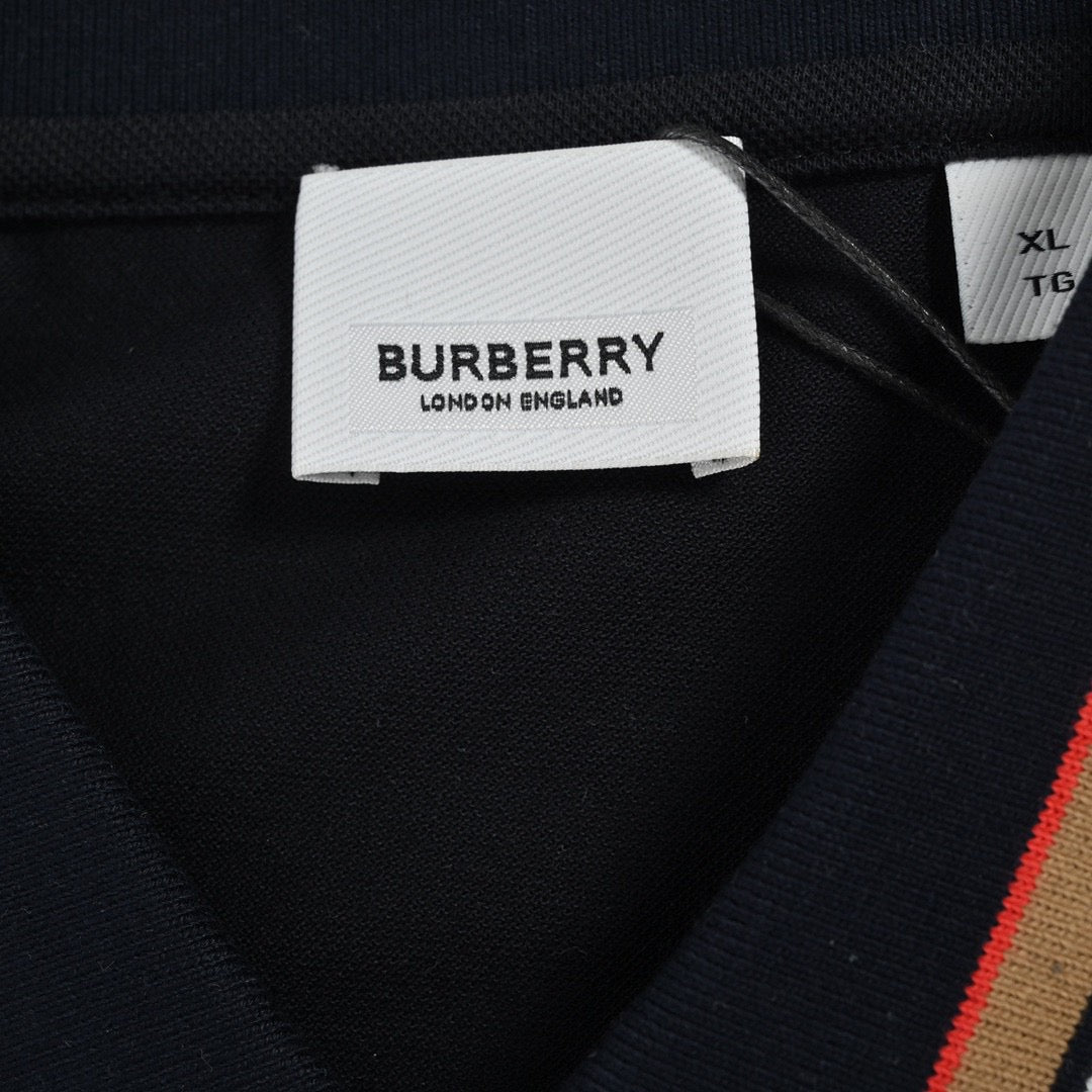 Burberry Striped Collar Black Polo Shirt - Phantom Kicks
