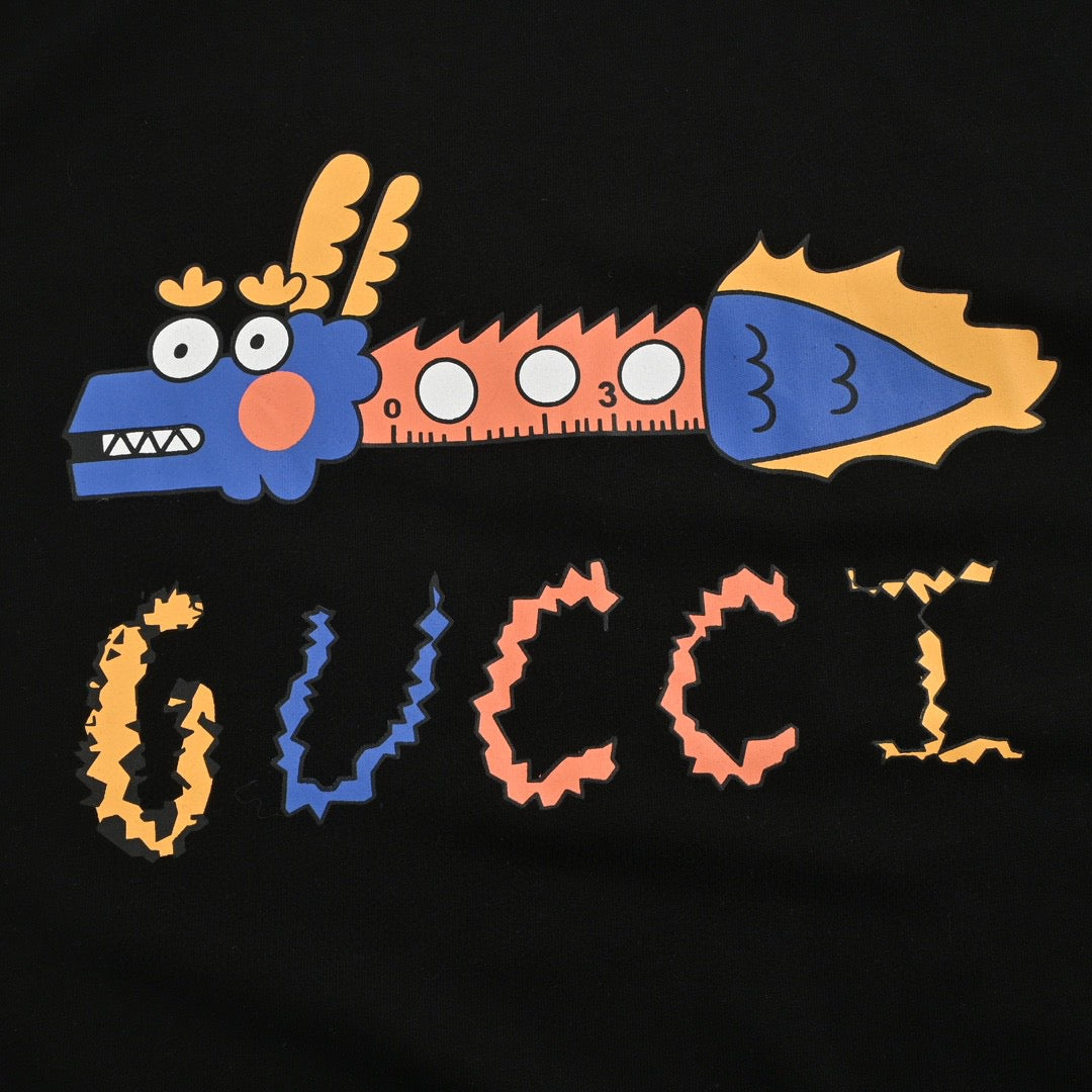 Gucci Black T-Shirt with Dragon Graphic - Phantom Kicks