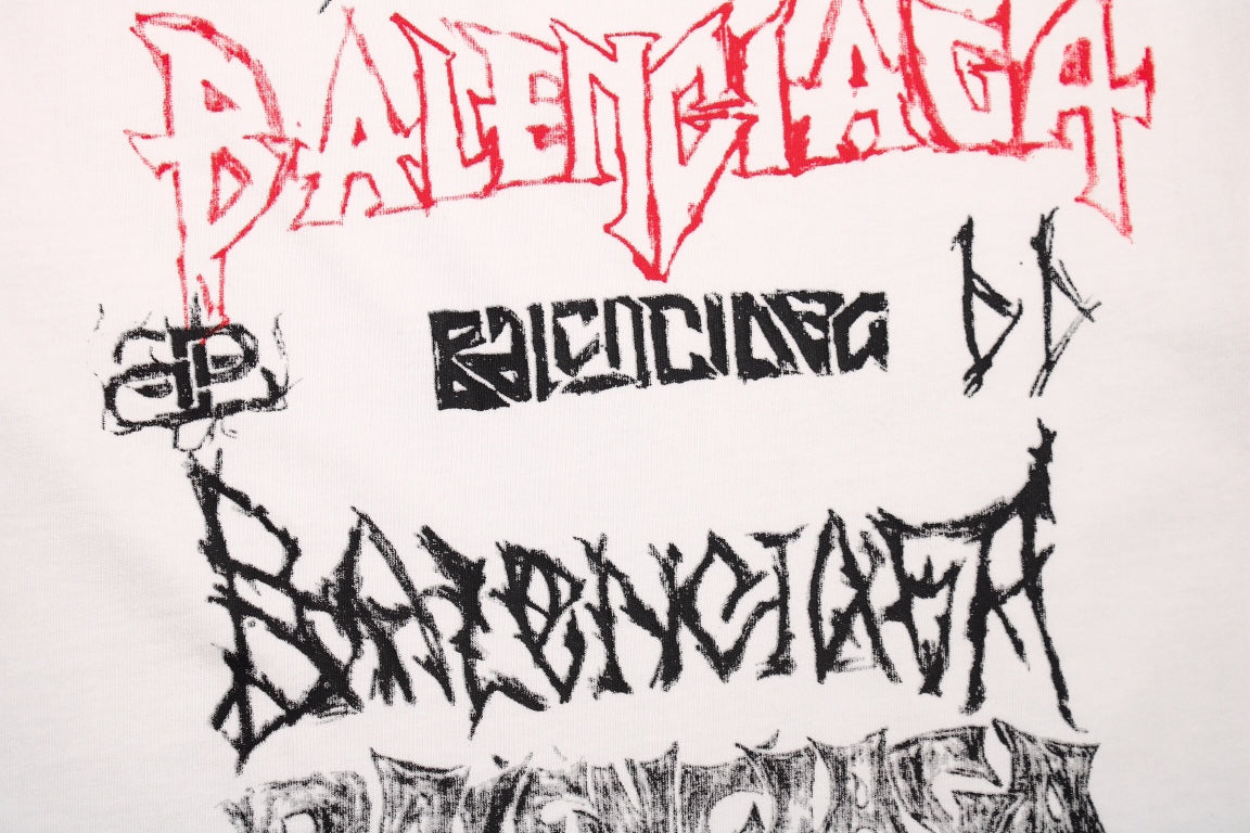 Balenciaga Multi-Logo T-Shirt (White) - Phantom Kicks