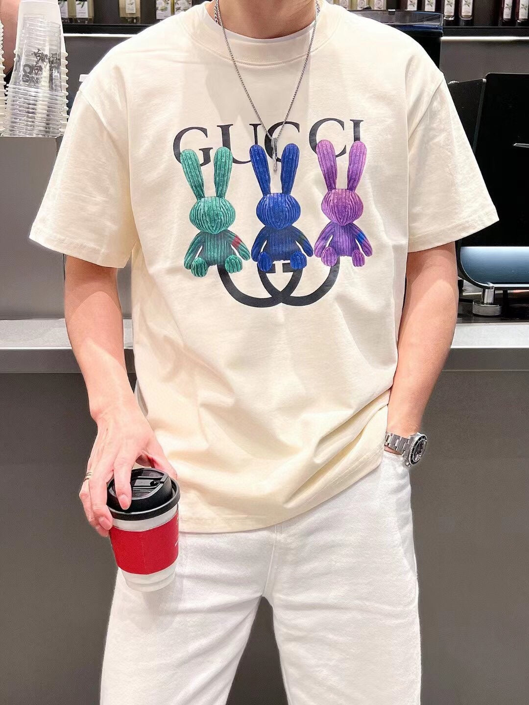 Gucci Bunny Trio T-Shirt (White) - Phantom Kicks