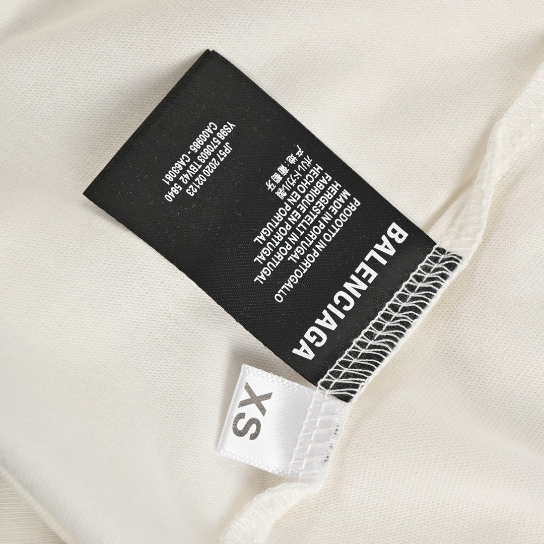 Balenciaga White T-Shirt with Graphic Design - Phantom Kicks