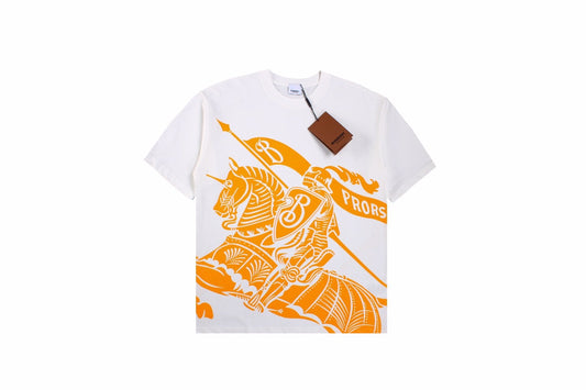 Burberry Knight Print T-Shirt - White and Orange - Phantom Kicks