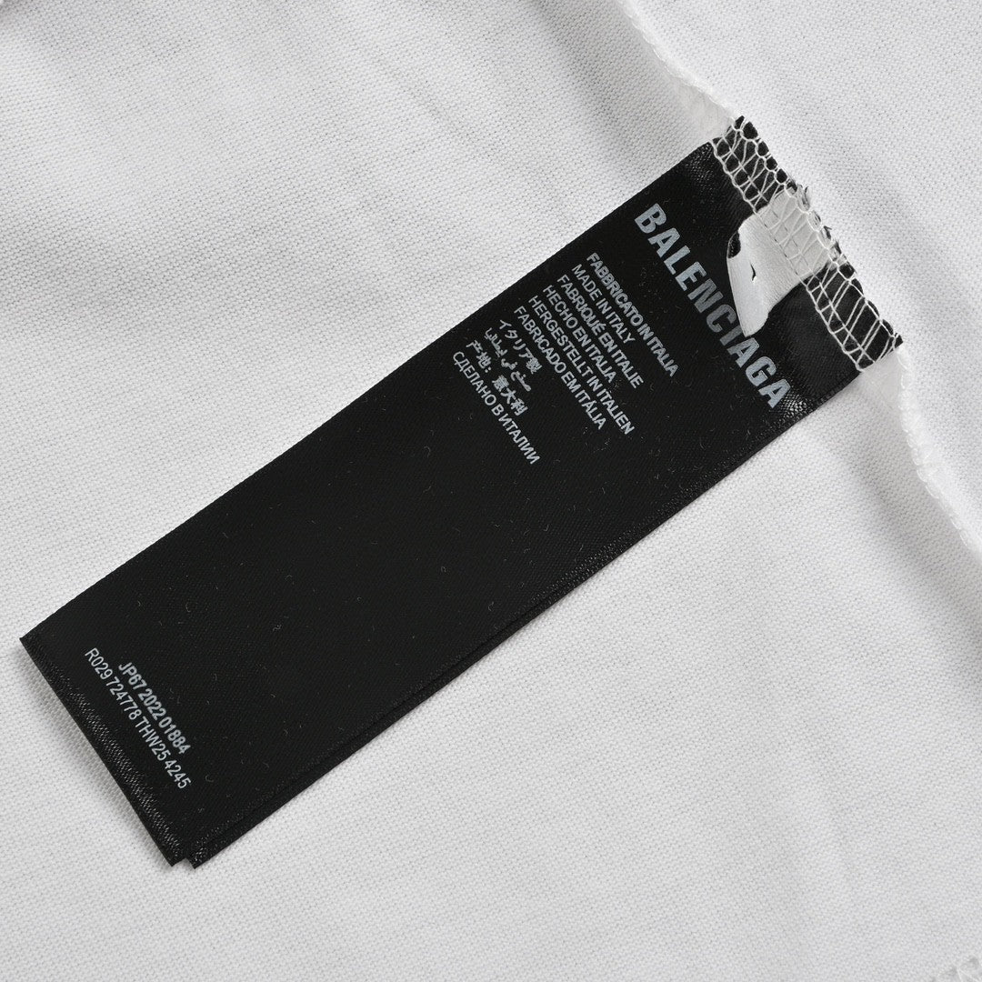 Balenciaga White T-Shirt with Mountain Graphic - Phantom Kicks