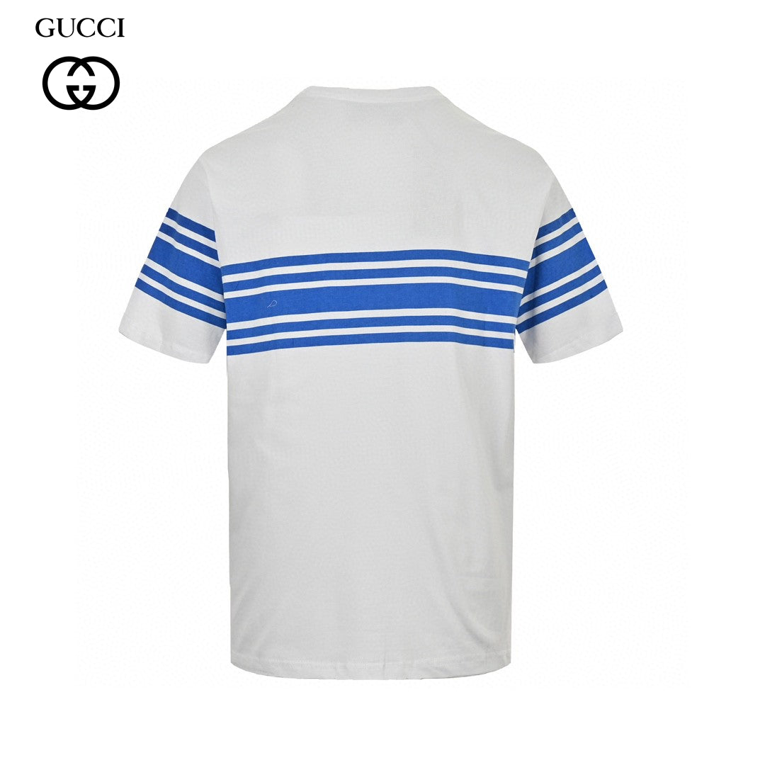Gucci GG Blue Stripe White T-Shirt - Phantom Kicks