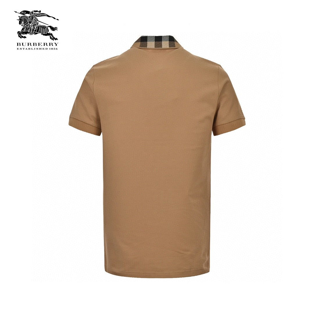 Burberry Polo Shirt with Check Collar (Tan) - Phantom Kicks
