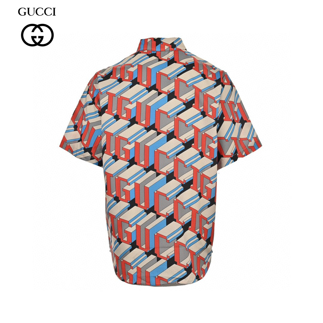 Gucci Geometric Logo Print Shirt - Phantom Kicks