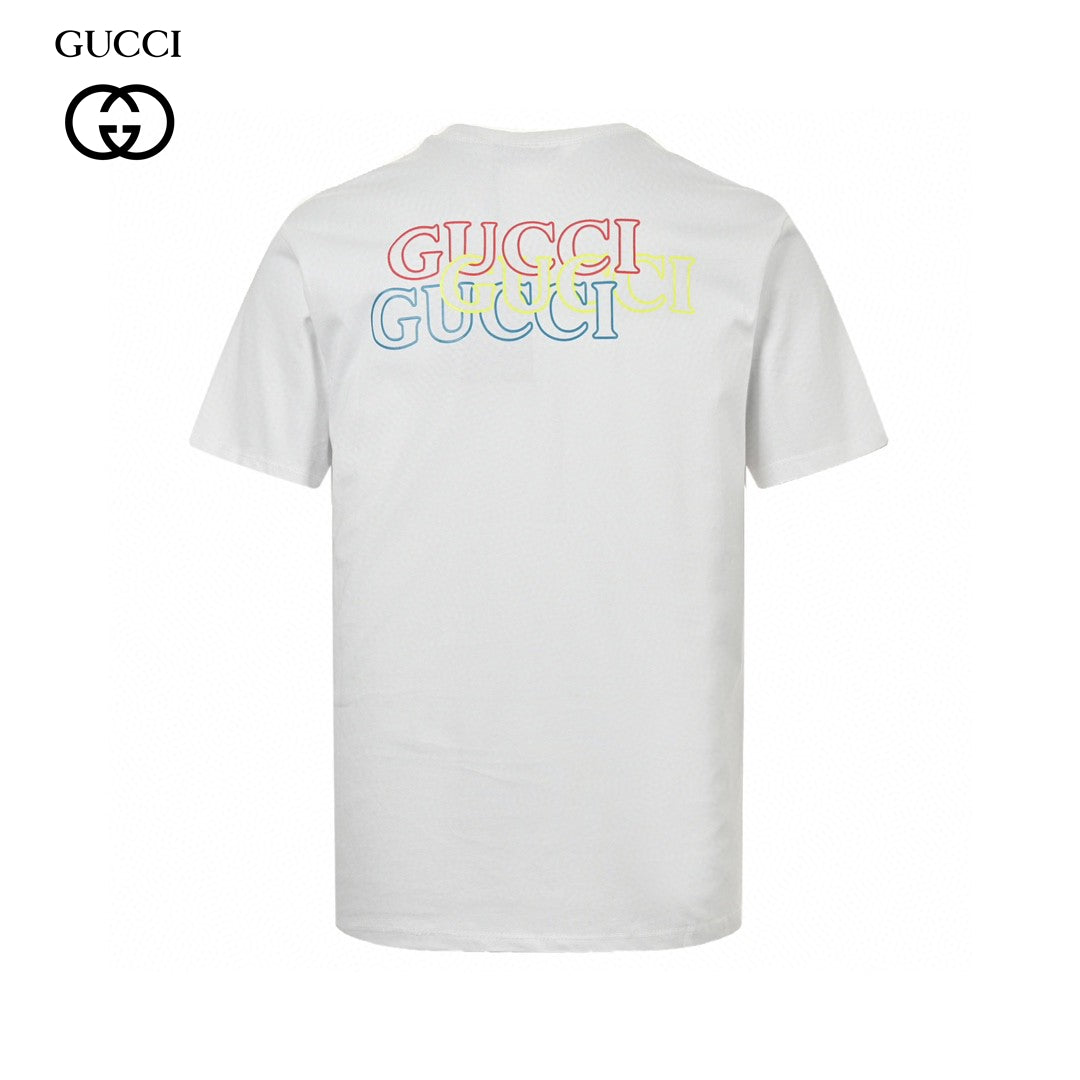 Gucci White T-Shirt with Blue Vertical Logo Patch - Phantom Kicks