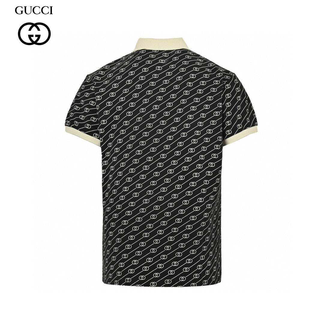 Gucci Black and Beige Patterned Polo Shirt - Phantom Kicks